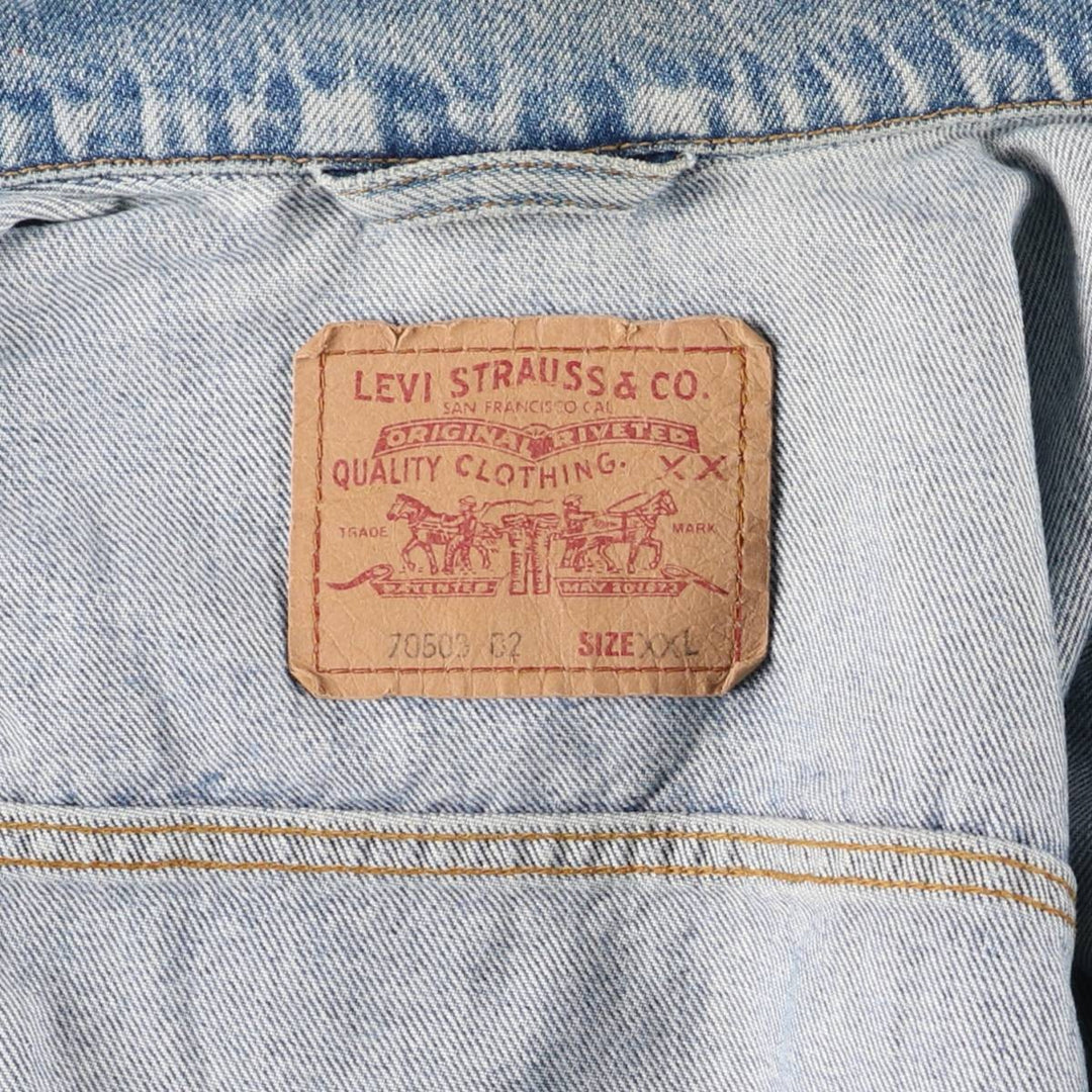 90'S Levi's 70503-0216 Denim Jacket, Men's XXL, Vintage cotton blue type Vintage Second Hand