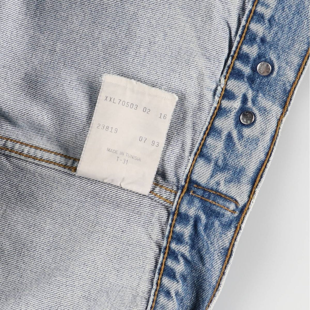 90'S Levi's 70503-0216 Denim Jacket, Men's XXL, Vintage cotton blue type Vintage Second Hand