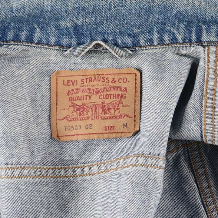 90'S Levi's 70503-0216 denim jacket, denim jacket, men's size M, vintage cotton blue type Vintage Second Hand