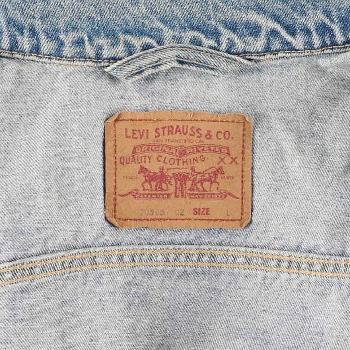 90'S Levi's 70503-0283 Denim Jacket, Men's Size L, Vintage cotton blue type Vintage Second Hand