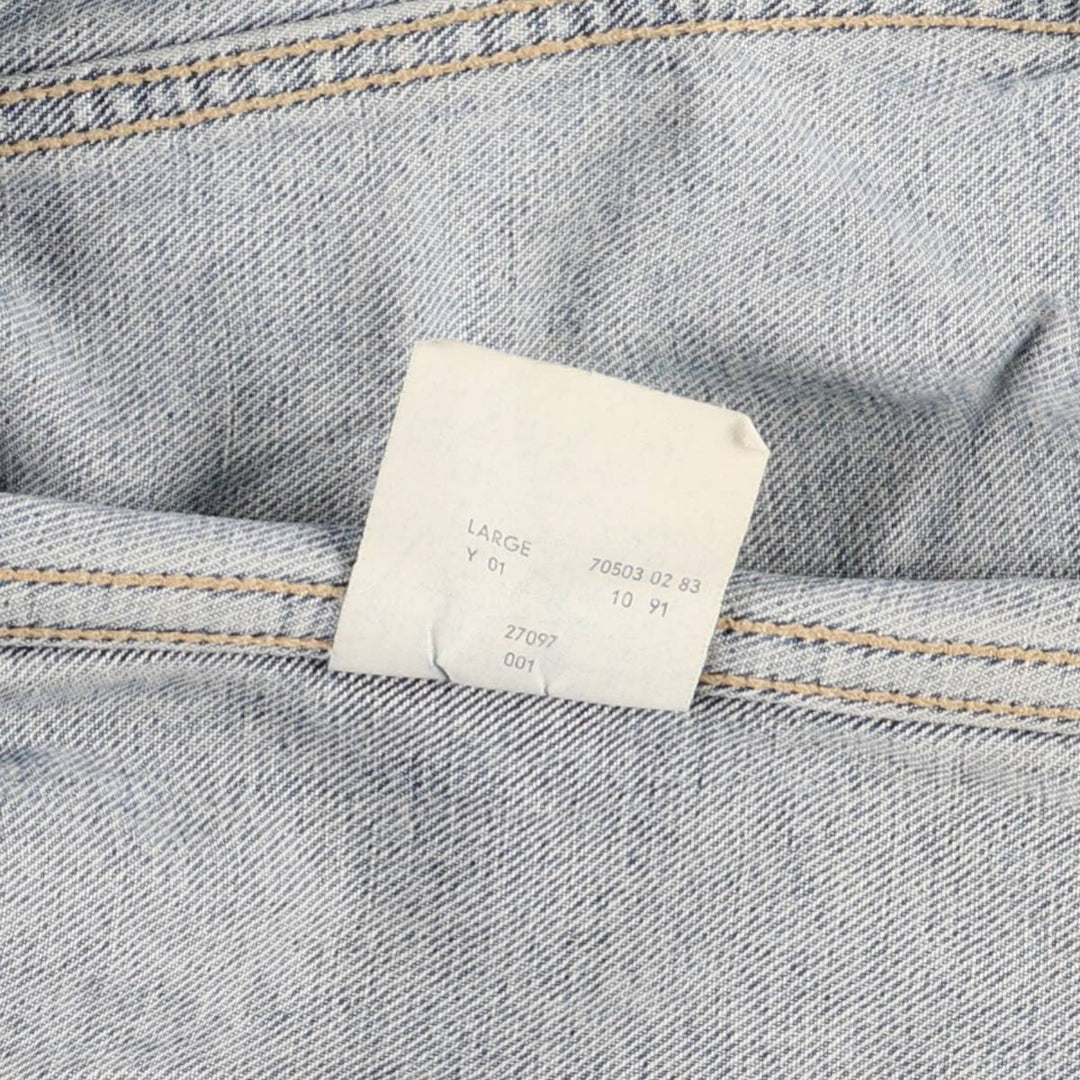 90'S Levi's 70503-0283 Denim Jacket, Men's Size L, Vintage cotton blue type Vintage Second Hand