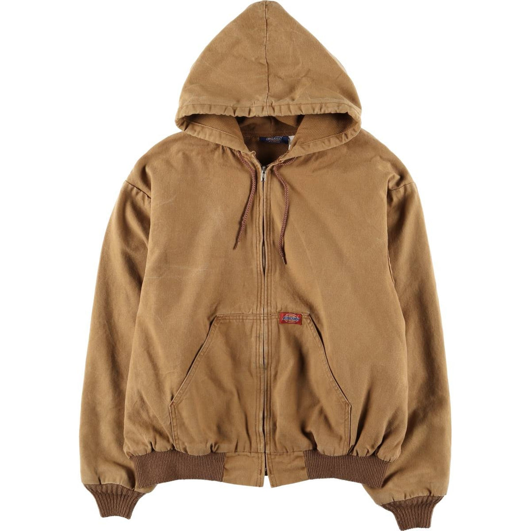90'S Vintage Dickies Active Jacket Duck Full Zip Hoodie, Men's XL cotton ocher yellow type Vintage Second Hand