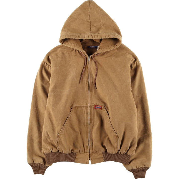 90'S Vintage Dickies Active Jacket Duck Full Zip Hoodie, Men's XL cotton ocher yellow type Vintage Second Hand