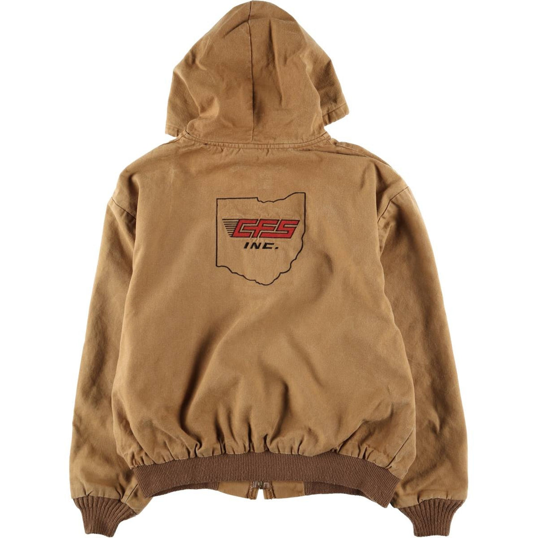 90'S Vintage Dickies Active Jacket Duck Full Zip Hoodie, Men's XL cotton ocher yellow type Vintage Second Hand