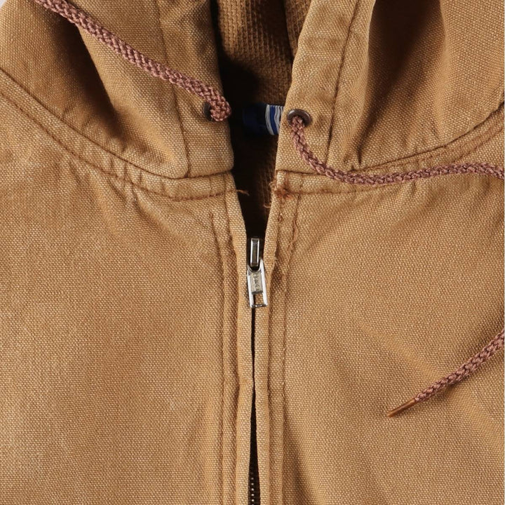 90'S Vintage Dickies Active Jacket Duck Full Zip Hoodie, Men's XL cotton ocher yellow type Vintage Second Hand