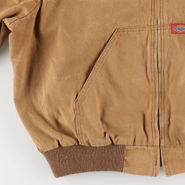 90'S Vintage Dickies Active Jacket Duck Full Zip Hoodie, Men's XL cotton ocher yellow type Vintage Second Hand