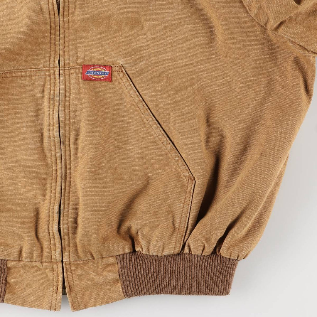 90'S Vintage Dickies Active Jacket Duck Full Zip Hoodie, Men's XL cotton ocher yellow type Vintage Second Hand