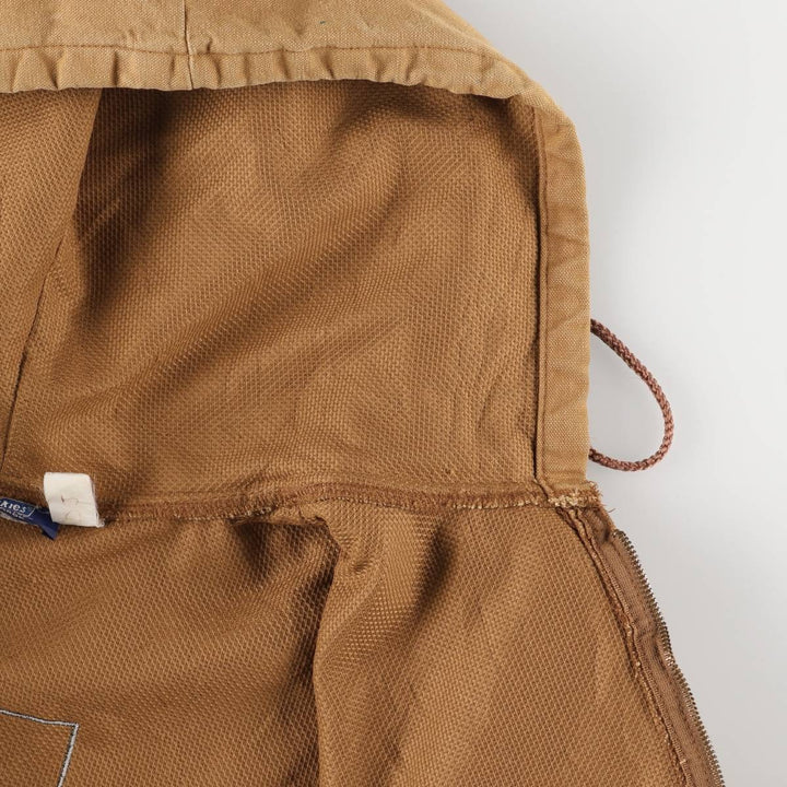 90'S Vintage Dickies Active Jacket Duck Full Zip Hoodie, Men's XL cotton ocher yellow type Vintage Second Hand