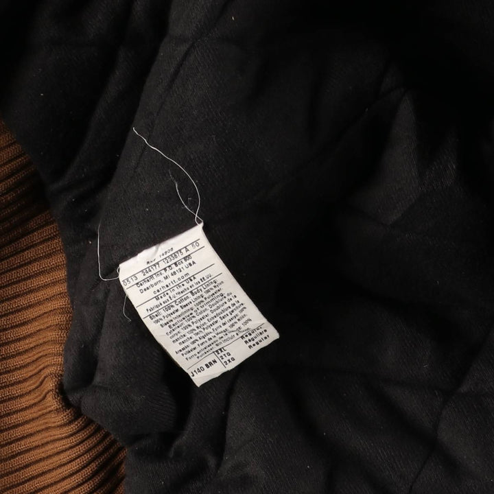 Carhartt Padded Active Jacket, Duck Full-Zip Parka, Made in USA, Men's XXL cotton brown type Vintage Second Hand