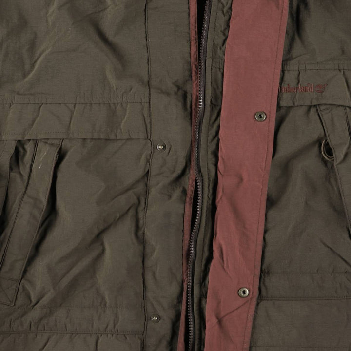Vintage 90'S Timberland WeatherGear nylon jacket, men's size M Nylon Khaki type Vintage Second Hand