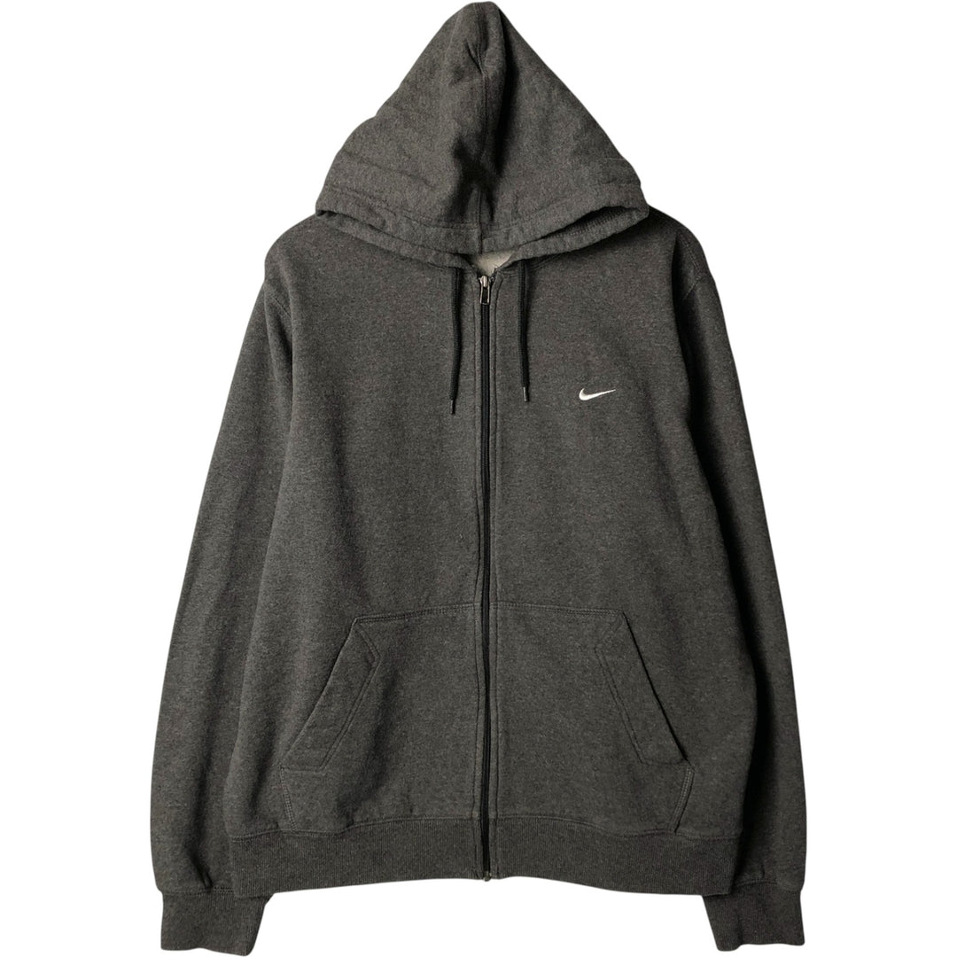 2000'S Nike athletic dept sweatshirt full-zip hoodie, men's size XL cotton Charcoal Vintage Second Hand
