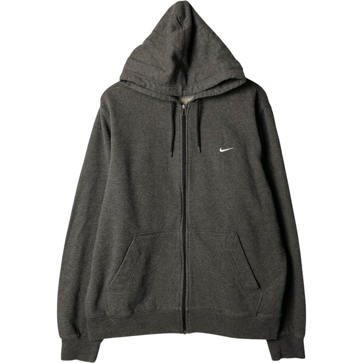 2000'S Nike athletic dept sweatshirt full-zip hoodie, men's size XL cotton Charcoal Vintage Second Hand