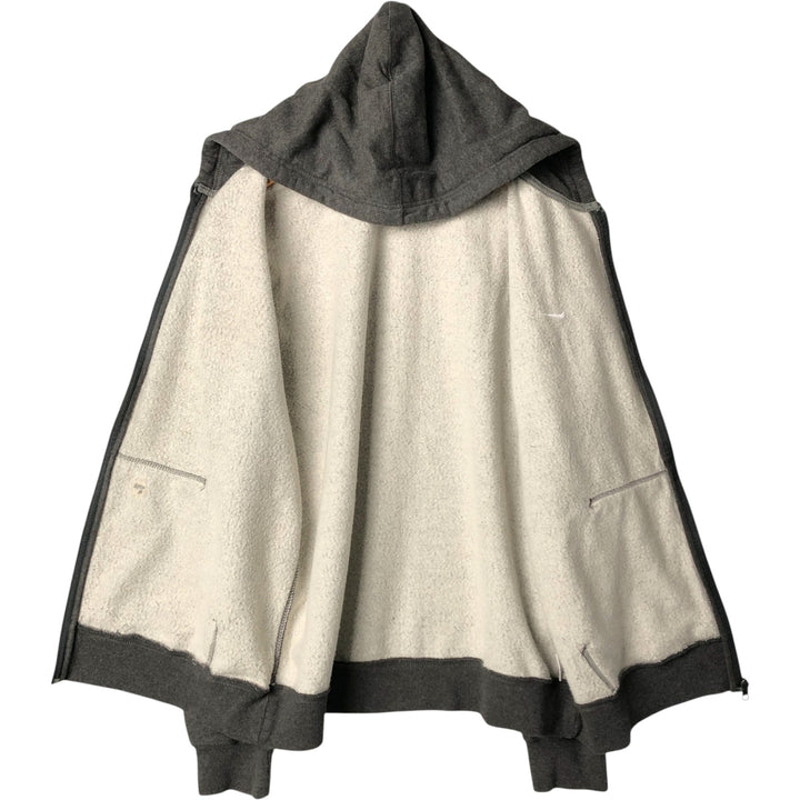 2000'S Nike athletic dept sweatshirt full-zip hoodie, men's size XL cotton Charcoal Vintage Second Hand