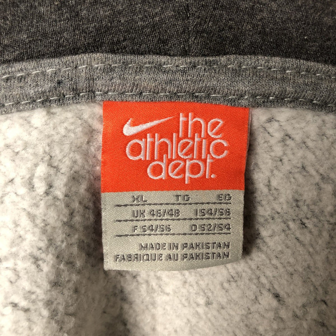 2000'S Nike athletic dept sweatshirt full-zip hoodie, men's size XL cotton Charcoal Vintage Second Hand