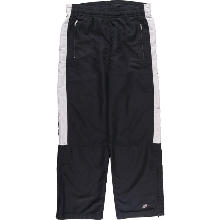 Nike warm-up pants, nylon pants, crinkle pants, men's size M polyester black type Vintage Second Hand