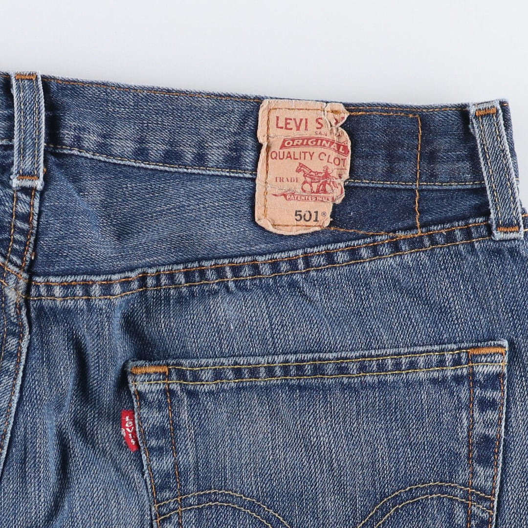Levi's 501 Euro Model Cut-Off Straight Denim Pants, Men's Size W35 cotton blue type Vintage Second Hand