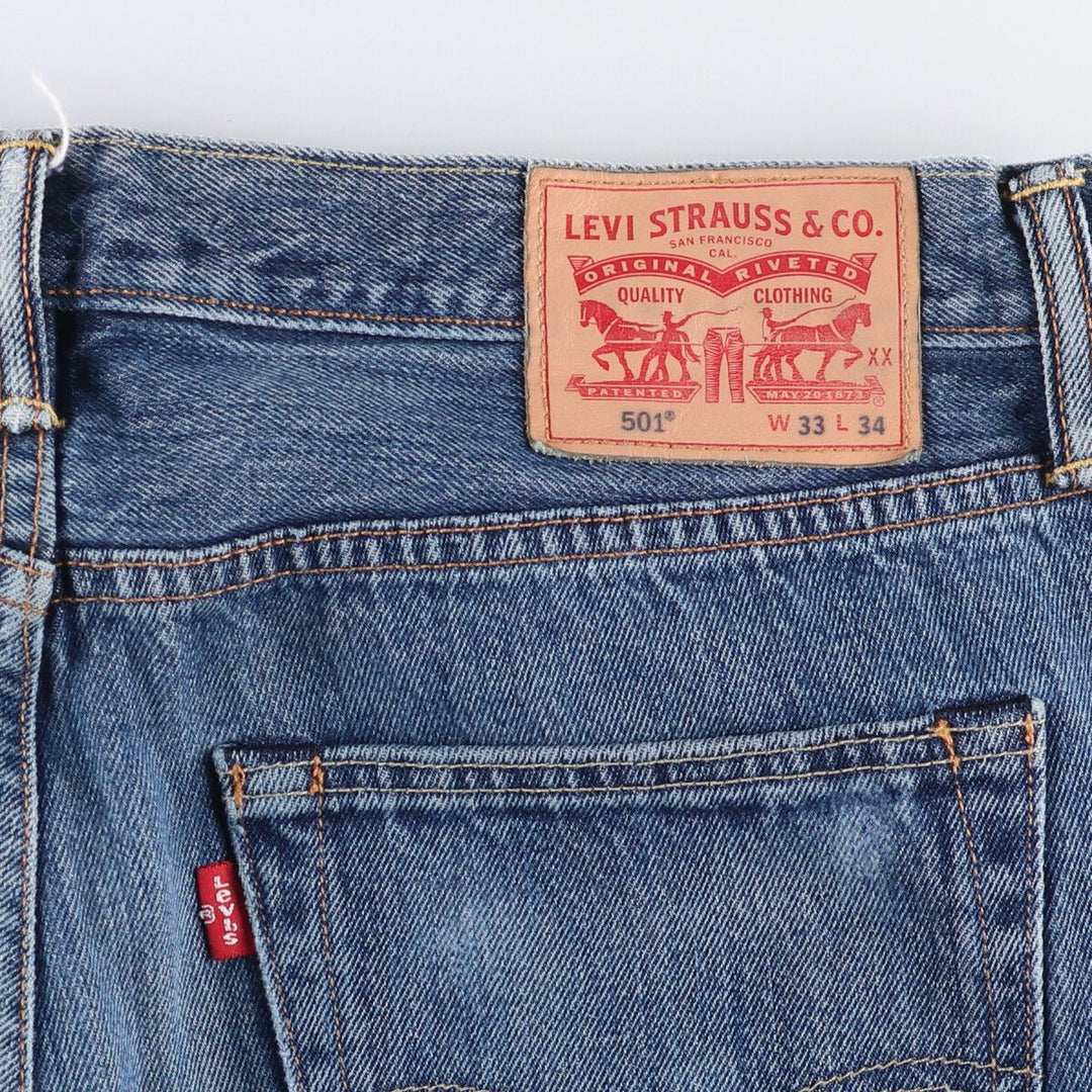Levi's 501 straight denim pants for men, size W35 cotton blue type Vintage Second Hand