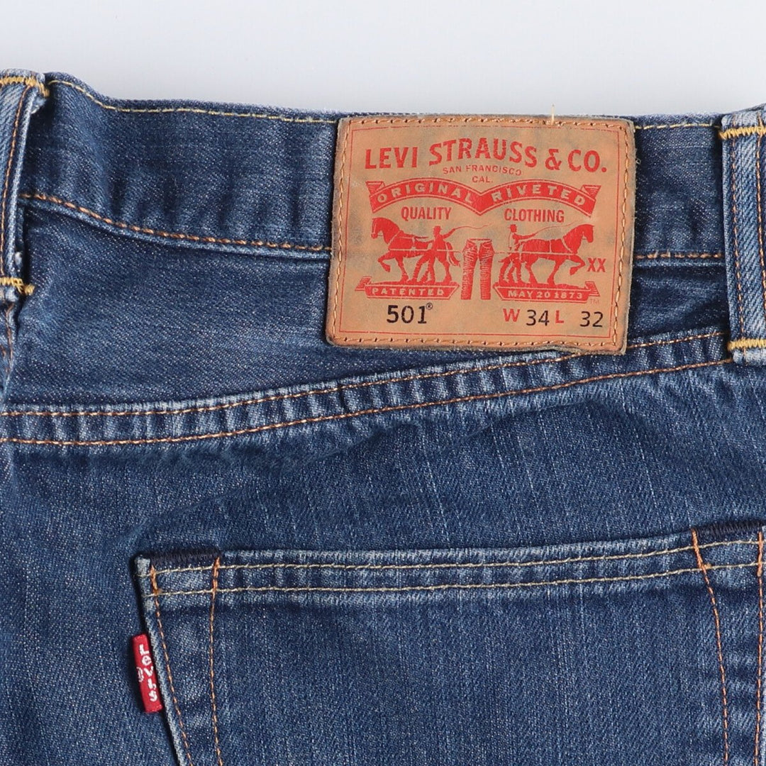 Levi's 501 straight denim pants for men, size W34 cotton blue type Vintage Second Hand