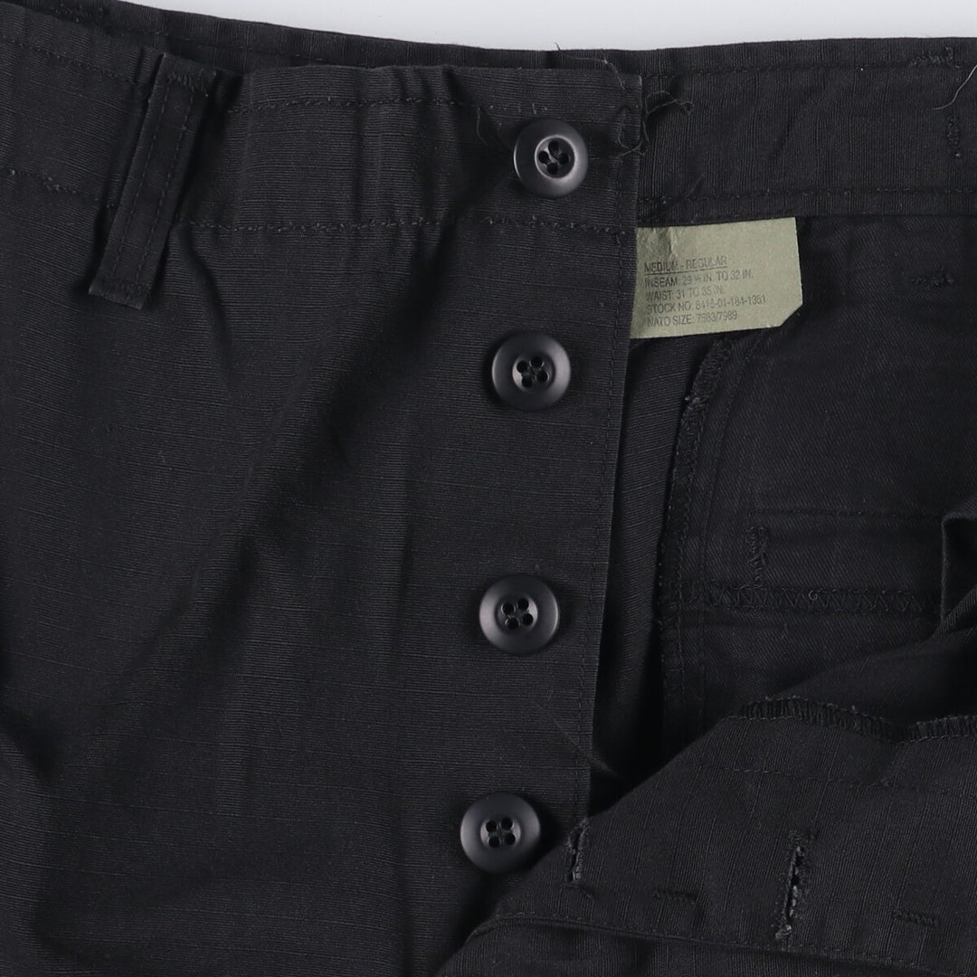 Civilian Ripstop Military Cargo Pants, Combat Pants, Made in USA, Medium-Regular, Men's Size M polyester black type Vintage Second Hand
