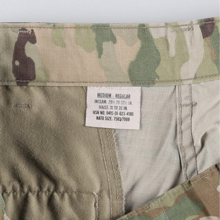 Authentic US military Multicam Camo Ripstop Military Cargo Pants, Combat Pants, Made in USA, Men's Size W34 cotton Khaki type Vintage Second Hand