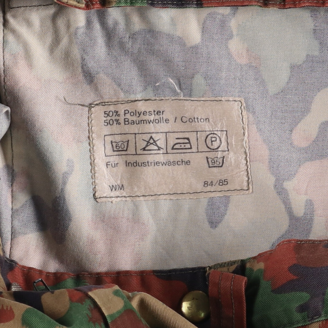 Swiss Army Camouflage Pattern Alpine Camo Military Cargo Pants, Size 48 cotton Khaki type sage green Vintage Second Hand