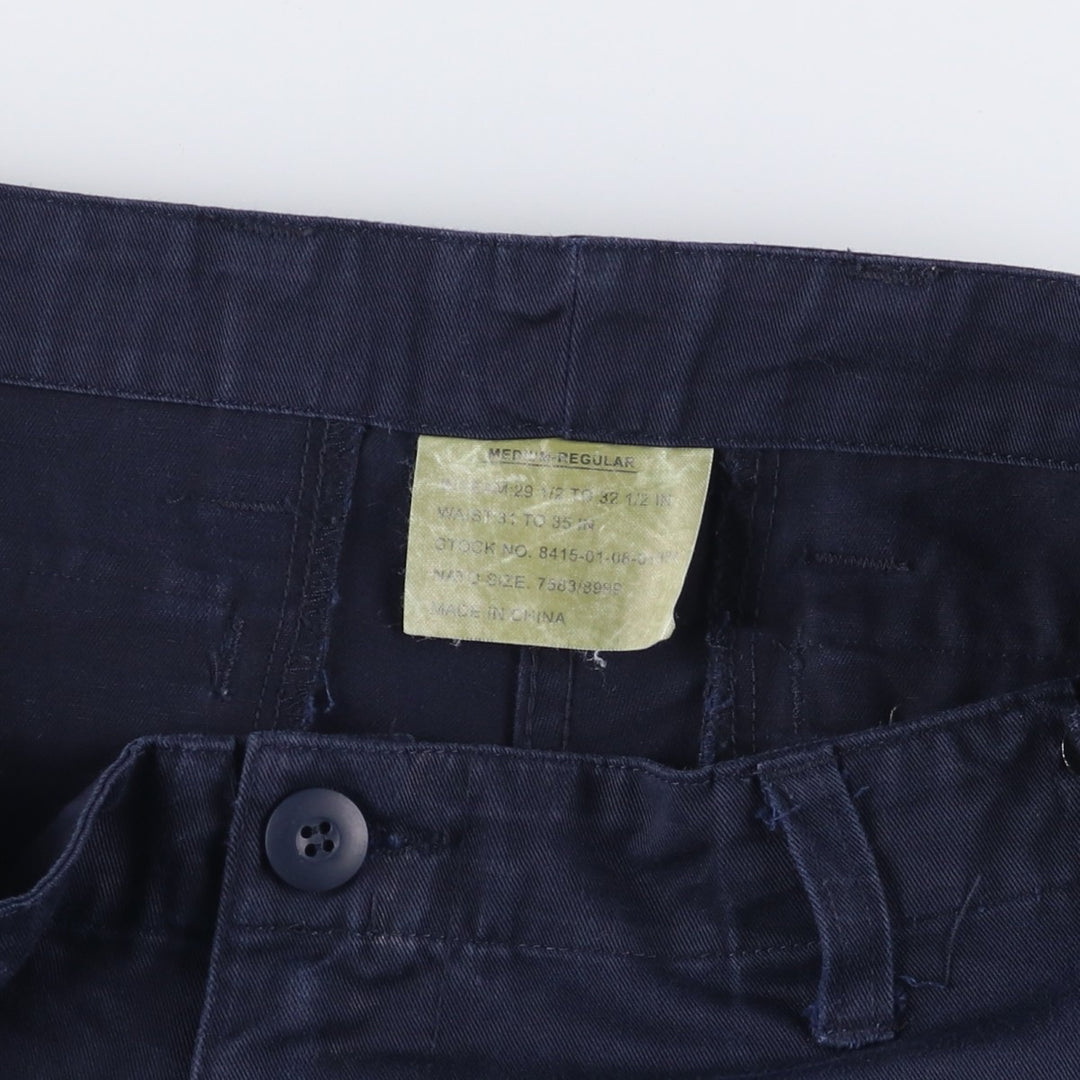 90'S Civilian Military Cargo Pants, Combat Pants, Medium-Regular, Men's Size M polyester navy blue type Vintage Second Hand