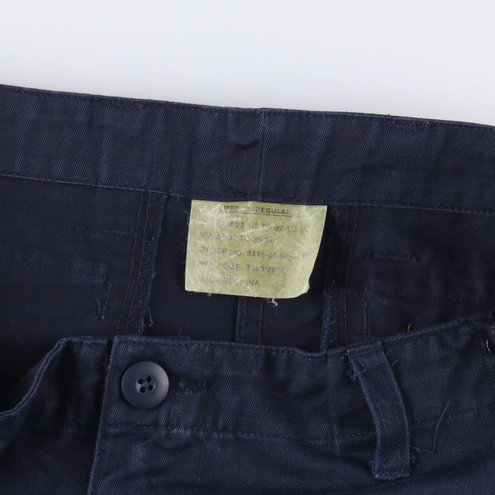 90'S Civilian Military Cargo Pants, Combat Pants, Medium-Regular, Men's Size M polyester navy blue type Vintage Second Hand
