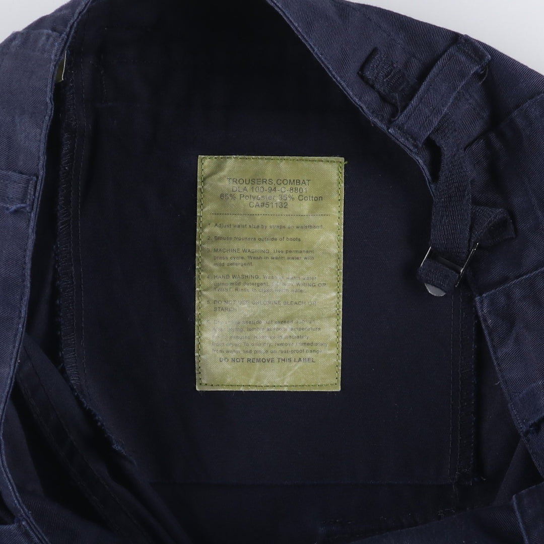 90'S Civilian Military Cargo Pants, Combat Pants, Medium-Regular, Men's Size M polyester navy blue type Vintage Second Hand