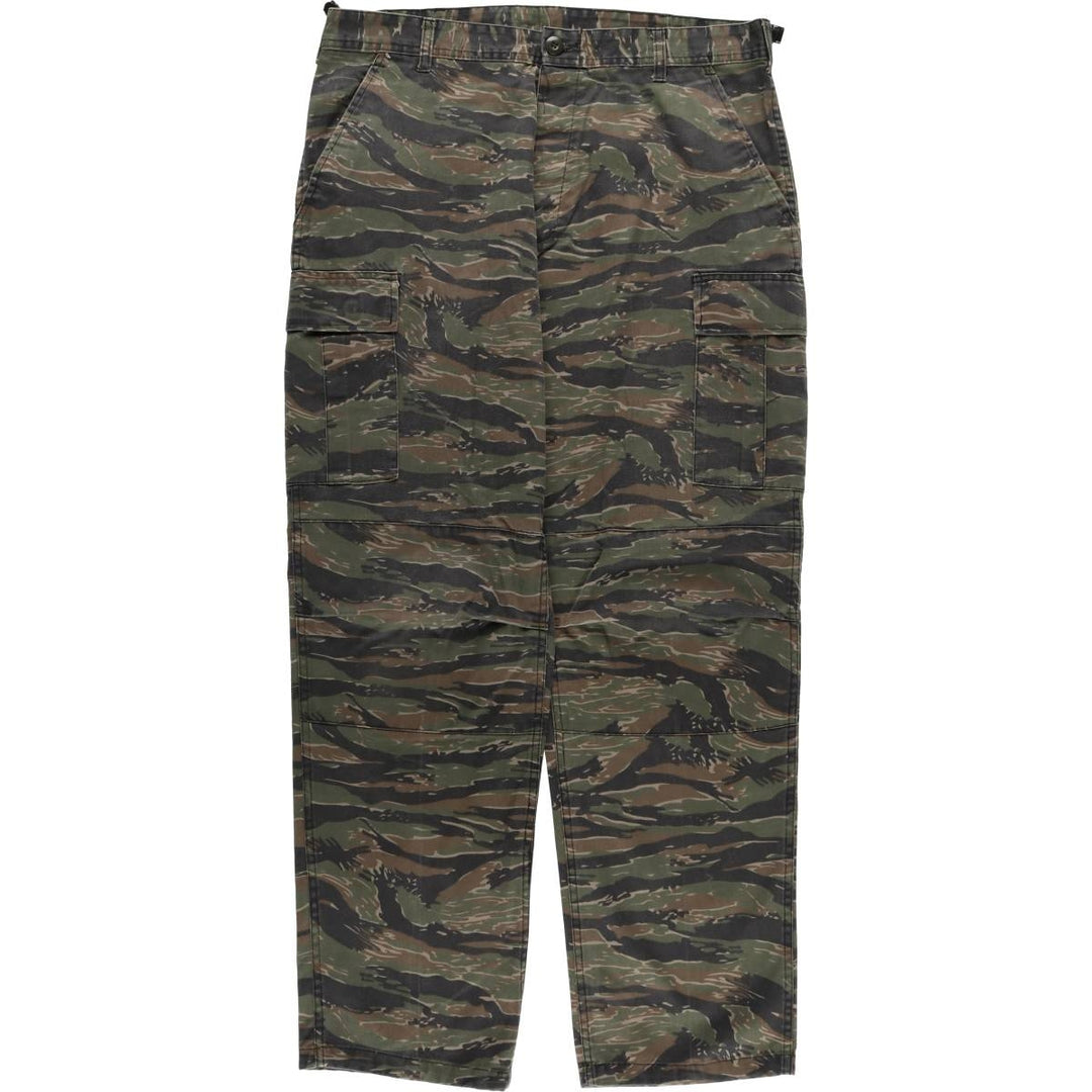 Civilian Rothco Camouflage Pattern Tiger Stripe Camo Military Cargo Pants, Large Regular, Men's, Size W34 cotton Khaki type sage green Vintage Second Hand