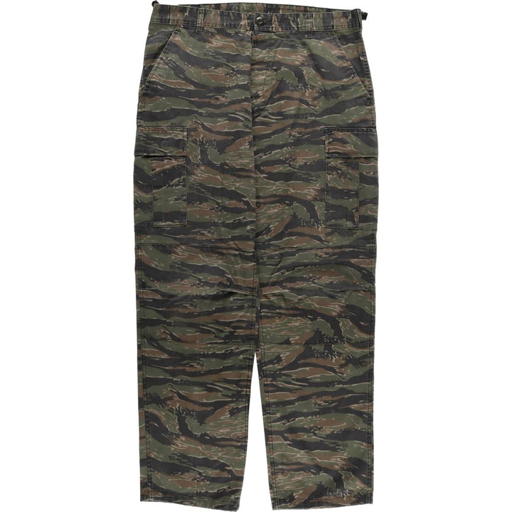 Civilian Rothco Camouflage Pattern Tiger Stripe Camo Military Cargo Pants, Large Regular, Men's, Size W34 cotton Khaki type sage green Vintage Second Hand