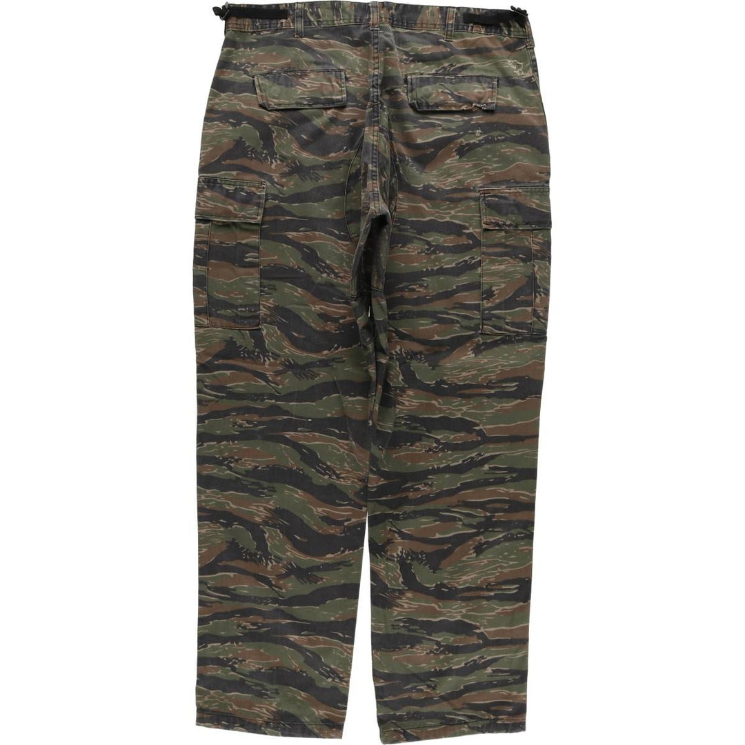 Civilian Rothco Camouflage Pattern Tiger Stripe Camo Military Cargo Pants, Large Regular, Men's, Size W34 cotton Khaki type sage green Vintage Second Hand