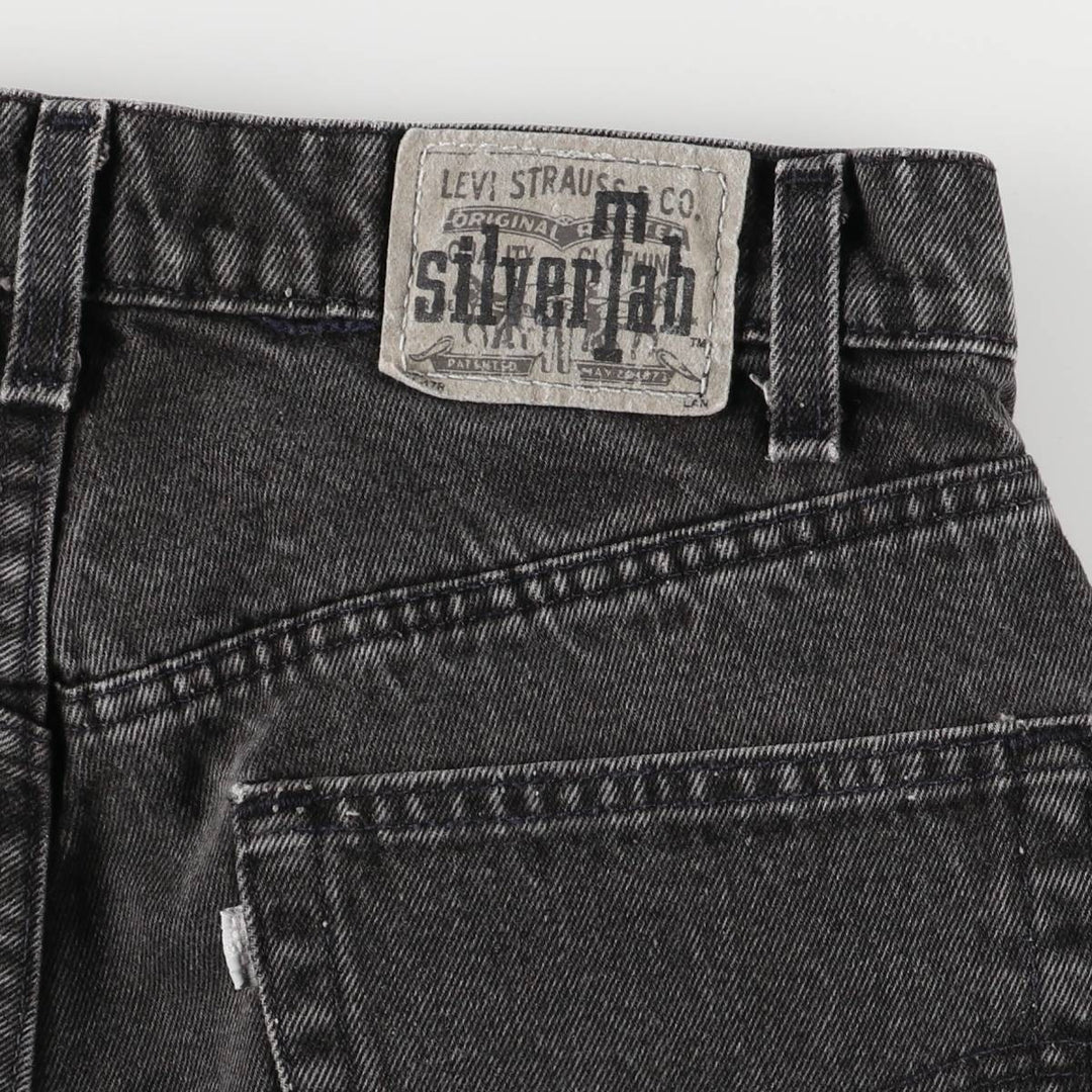 90'S Levi's Silver Tab Loose One-Tuck Black Denim Shorts, Made in USA, Men's Size W33 cotton black type Vintage Second Hand