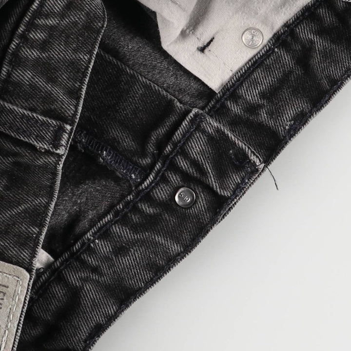 90'S Levi's Silver Tab Loose One-Tuck Black Denim Shorts, Made in USA, Men's Size W33 cotton black type Vintage Second Hand