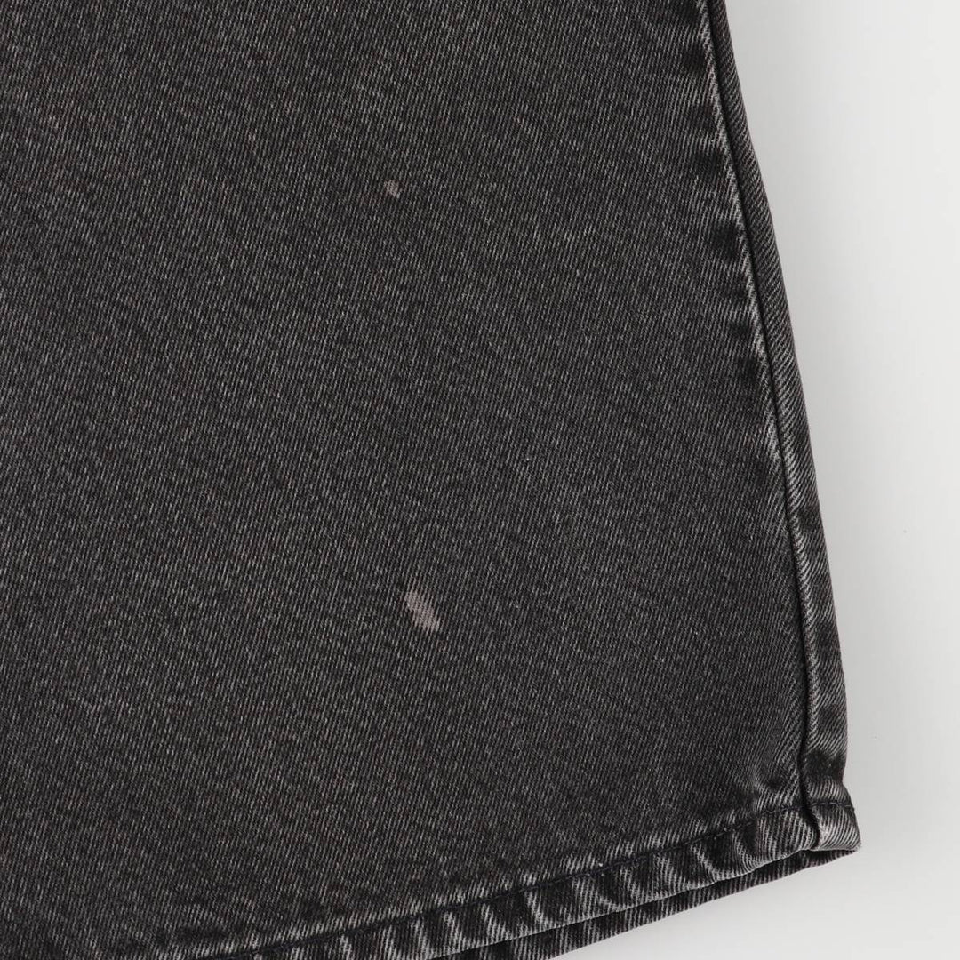 90'S Levi's Silver Tab Loose One-Tuck Black Denim Shorts, Made in USA, Men's Size W33 cotton black type Vintage Second Hand