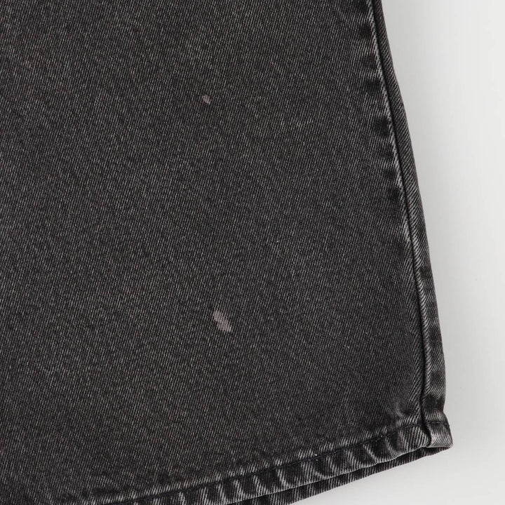 90'S Levi's Silver Tab Loose One-Tuck Black Denim Shorts, Made in USA, Men's Size W33 cotton black type Vintage Second Hand