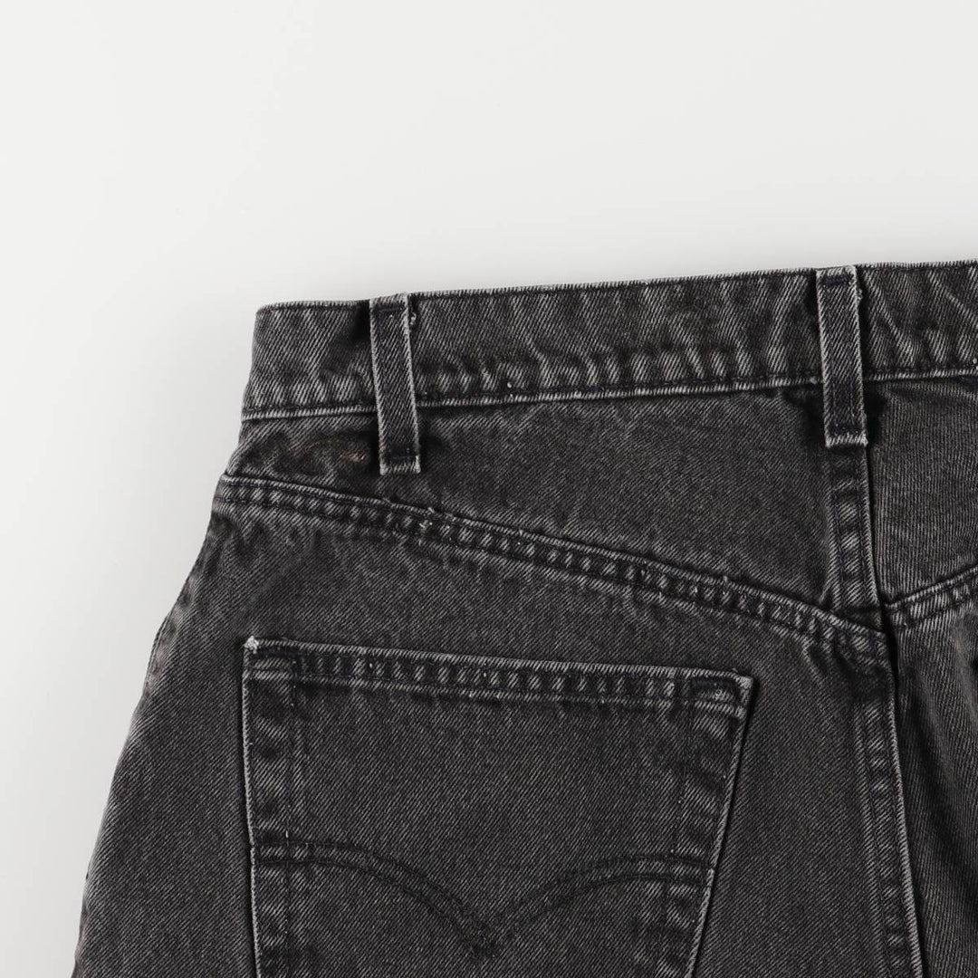 90'S Levi's Silver Tab Loose One-Tuck Black Denim Shorts, Made in USA, Men's Size W33 cotton black type Vintage Second Hand