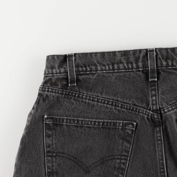 90'S Levi's Silver Tab Loose One-Tuck Black Denim Shorts, Made in USA, Men's Size W33 cotton black type Vintage Second Hand