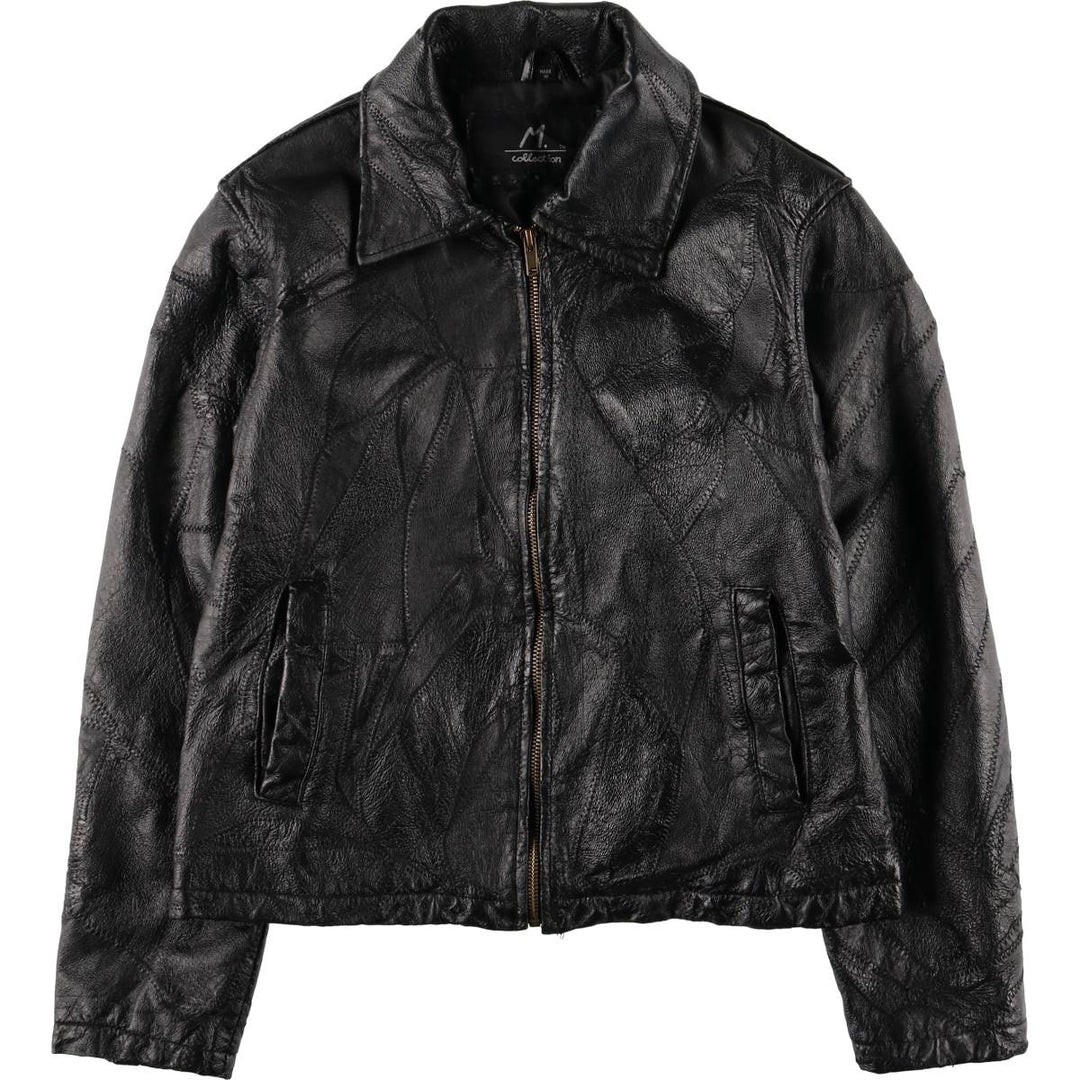 M. Collection Swing Top Leather Blouson Jacket, Women's Size M genuine leather black type Vintage Second Hand