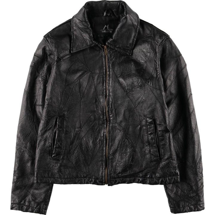 M. Collection Swing Top Leather Blouson Jacket, Women's Size M genuine leather black type Vintage Second Hand