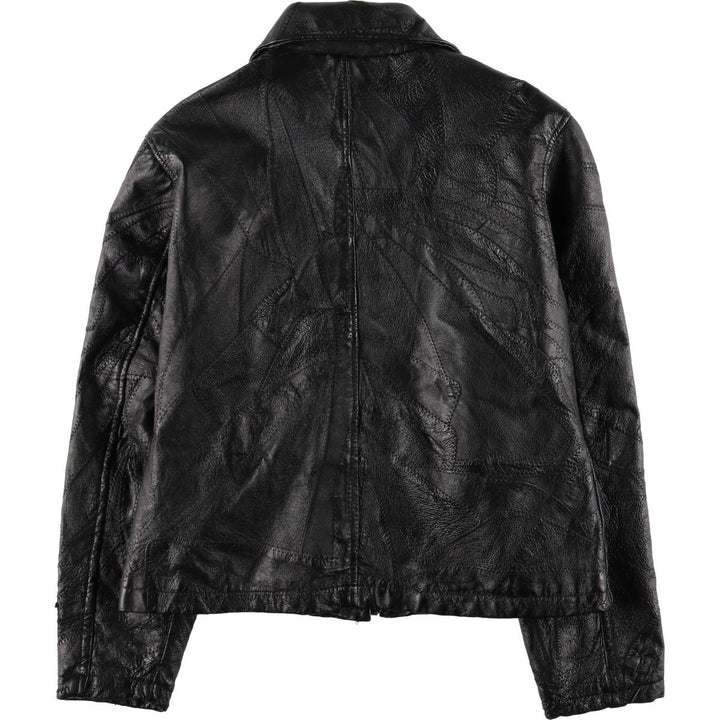 M. Collection Swing Top Leather Blouson Jacket, Women's Size M genuine leather black type Vintage Second Hand