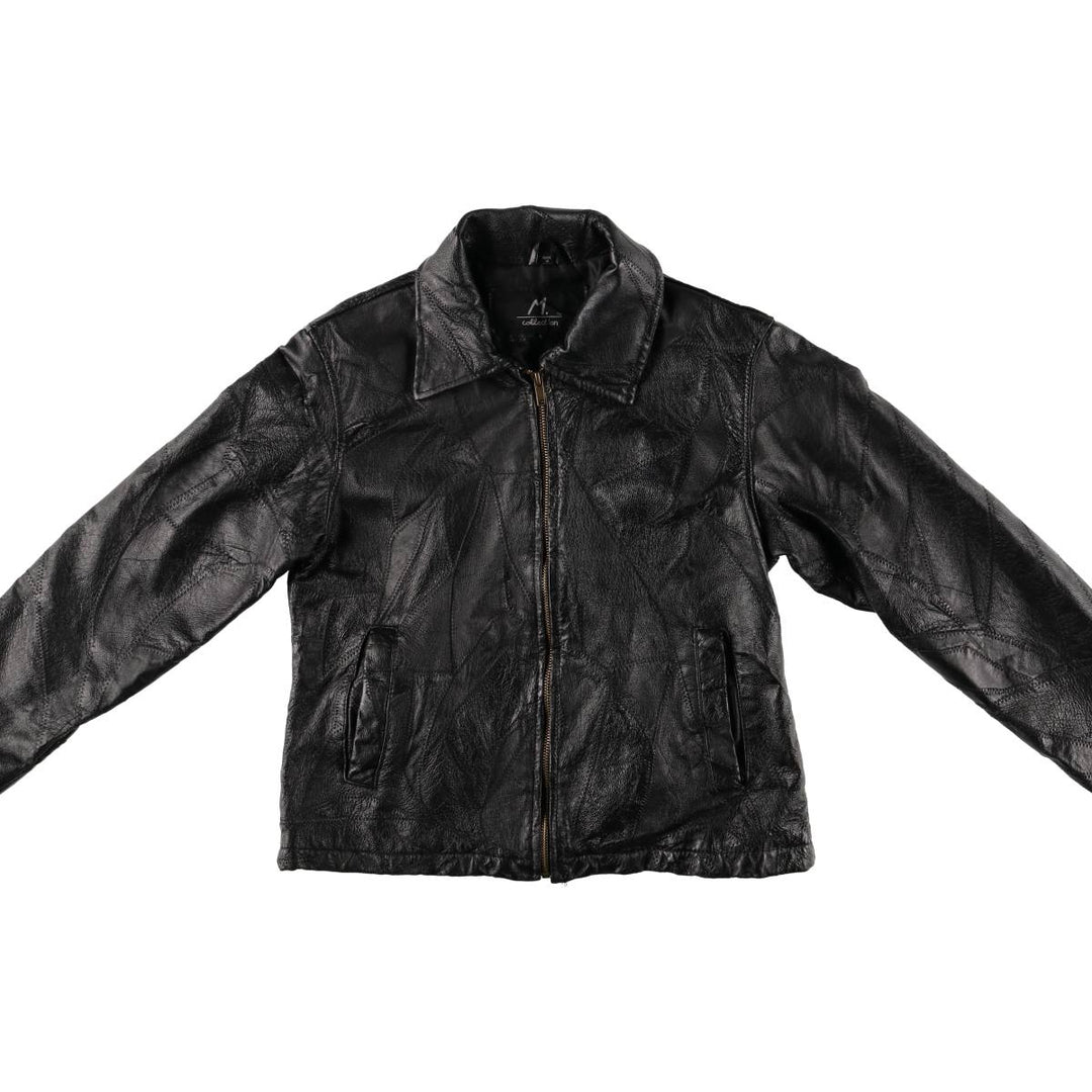 M. Collection Swing Top Leather Blouson Jacket, Women's Size M genuine leather black type Vintage Second Hand