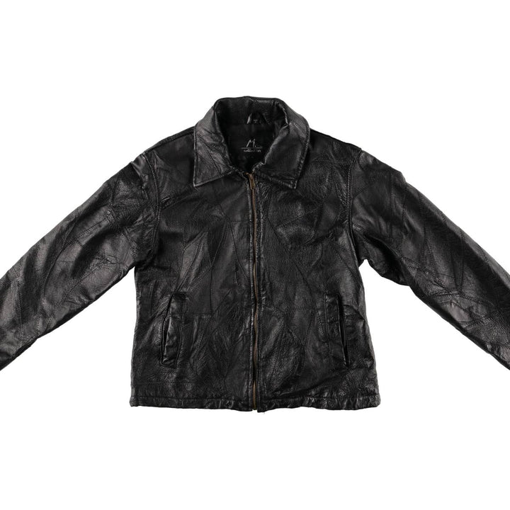 M. Collection Swing Top Leather Blouson Jacket, Women's Size M genuine leather black type Vintage Second Hand