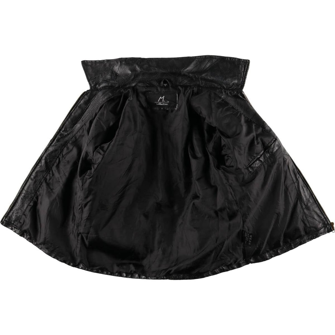 M. Collection Swing Top Leather Blouson Jacket, Women's Size M genuine leather black type Vintage Second Hand