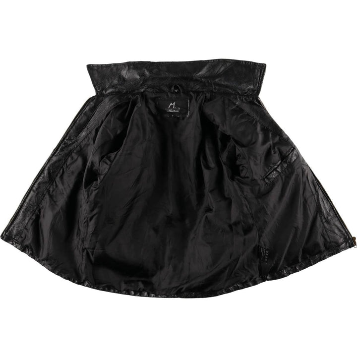 M. Collection Swing Top Leather Blouson Jacket, Women's Size M genuine leather black type Vintage Second Hand