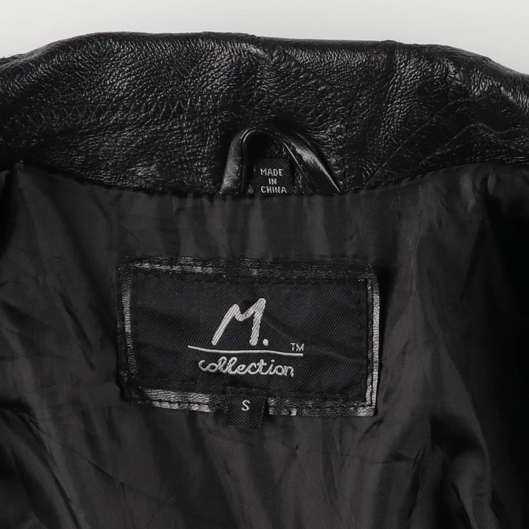 M. Collection Swing Top Leather Blouson Jacket, Women's Size M genuine leather black type Vintage Second Hand