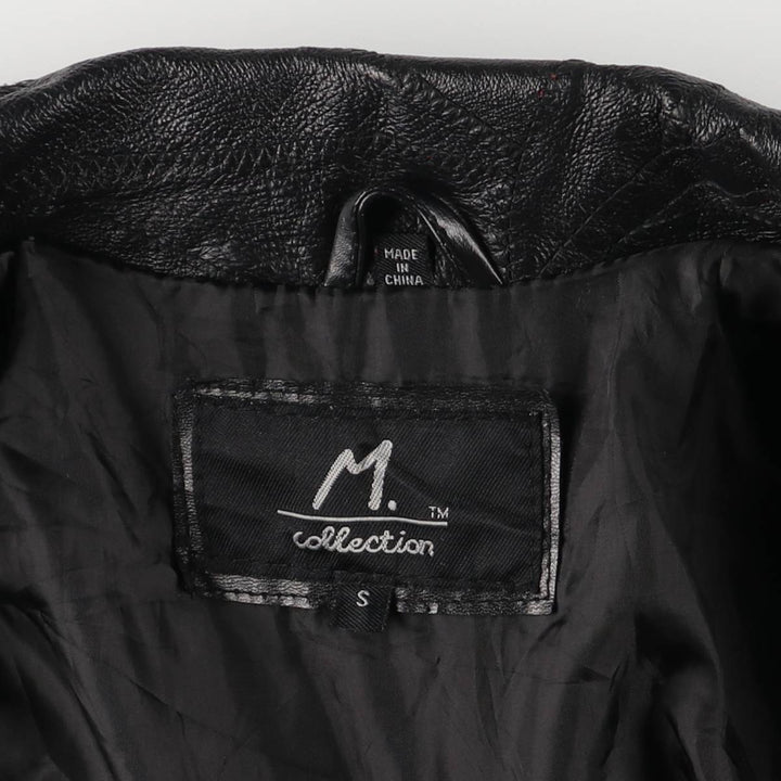 M. Collection Swing Top Leather Blouson Jacket, Women's Size M genuine leather black type Vintage Second Hand