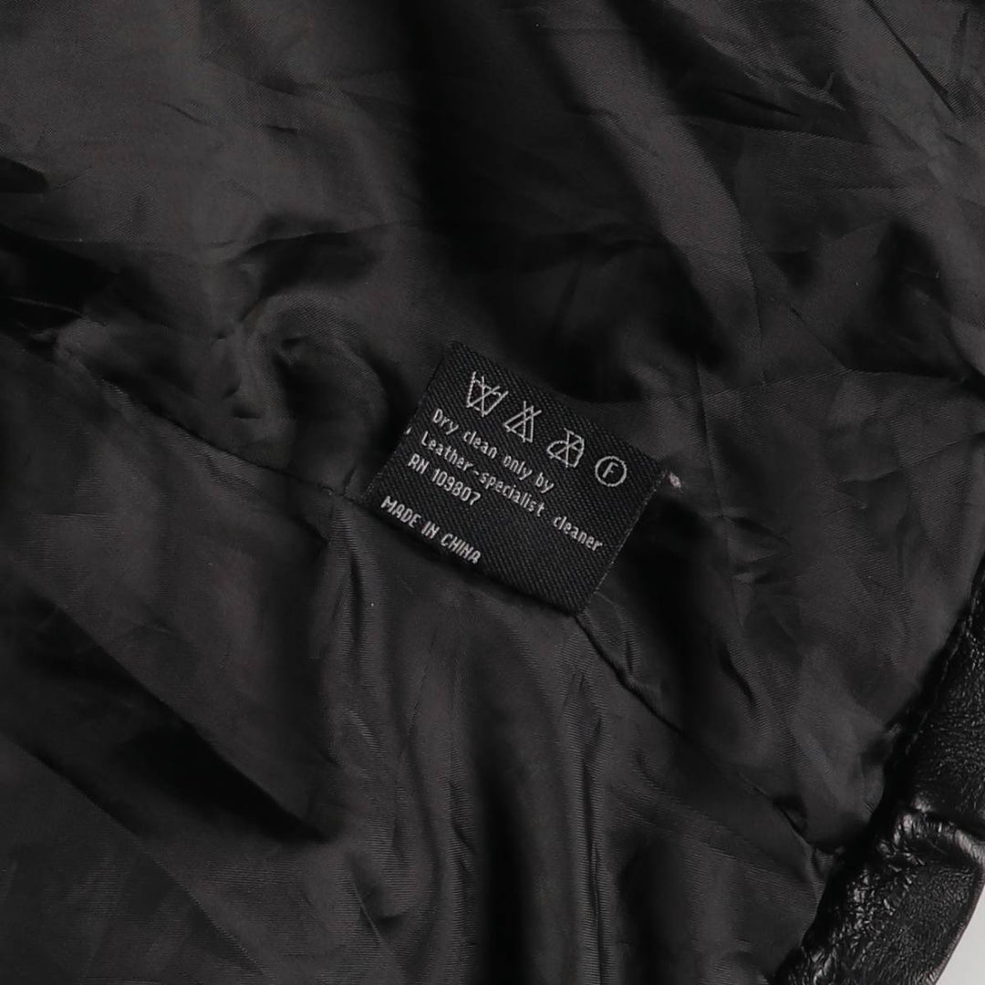 M. Collection Swing Top Leather Blouson Jacket, Women's Size M genuine leather black type Vintage Second Hand