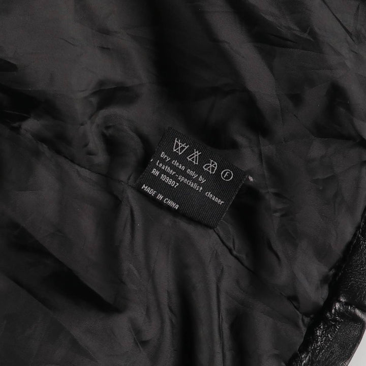 M. Collection Swing Top Leather Blouson Jacket, Women's Size M genuine leather black type Vintage Second Hand