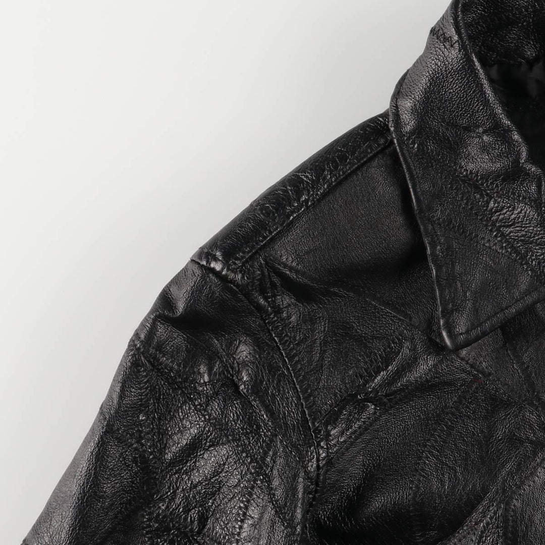 M. Collection Swing Top Leather Blouson Jacket, Women's Size M genuine leather black type Vintage Second Hand