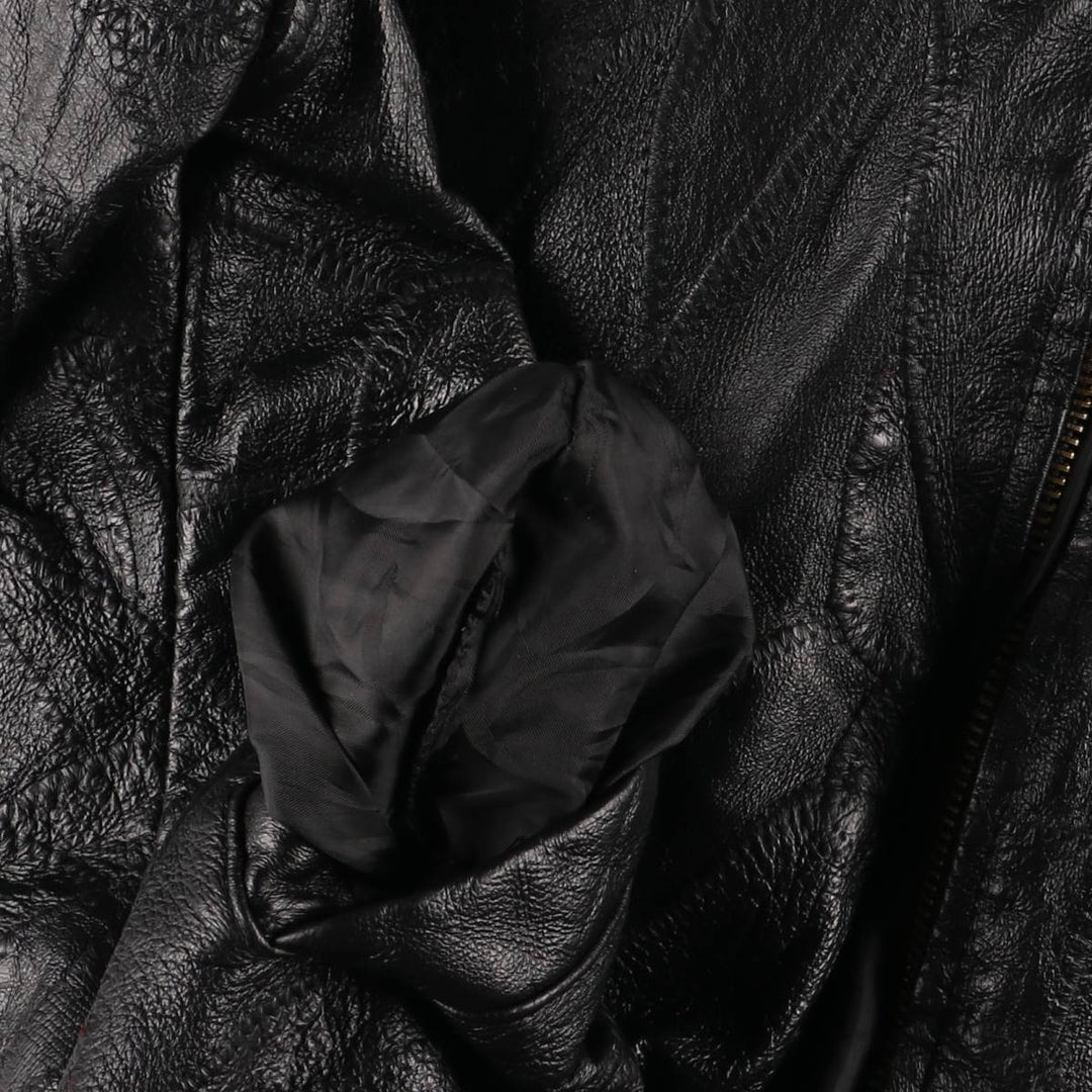 M. Collection Swing Top Leather Blouson Jacket, Women's Size M genuine leather black type Vintage Second Hand